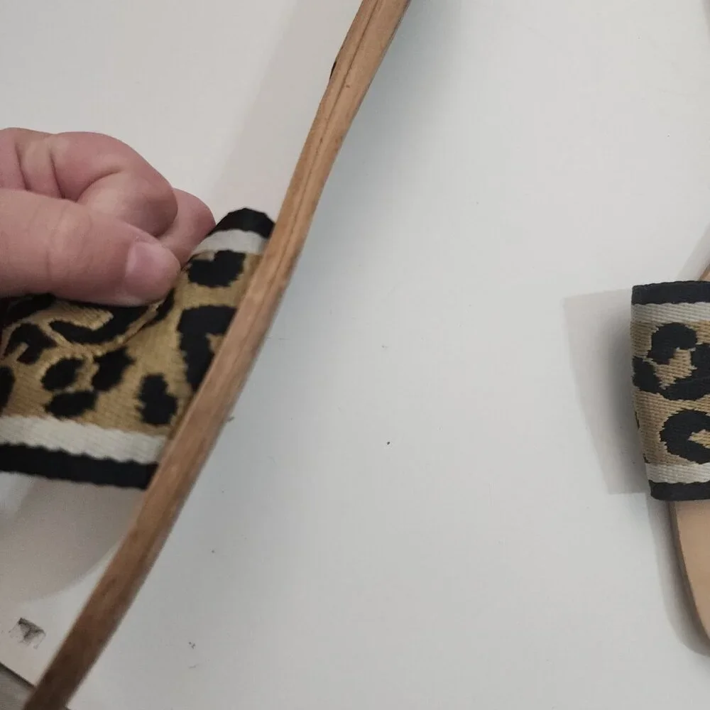 ZARA Leopard Print Y2K Style Slide Sandals Women's Size 7.5 - Picture 6 of 10